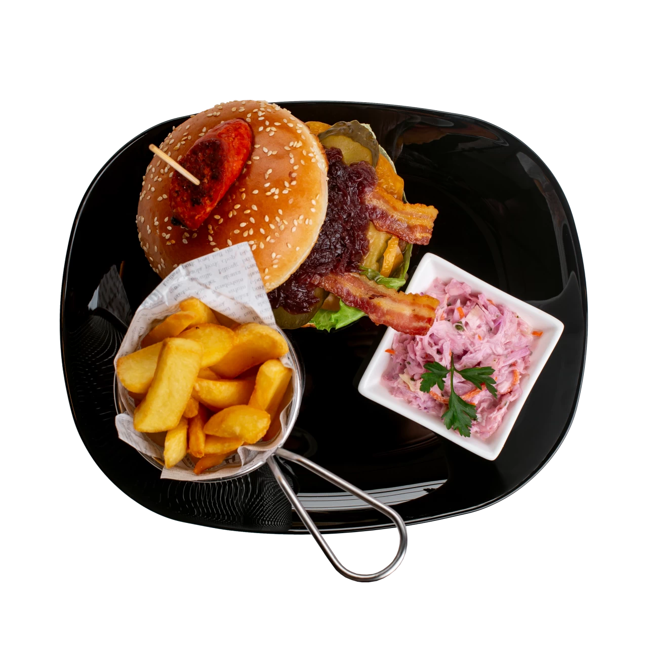 Magyaros hamburger menü