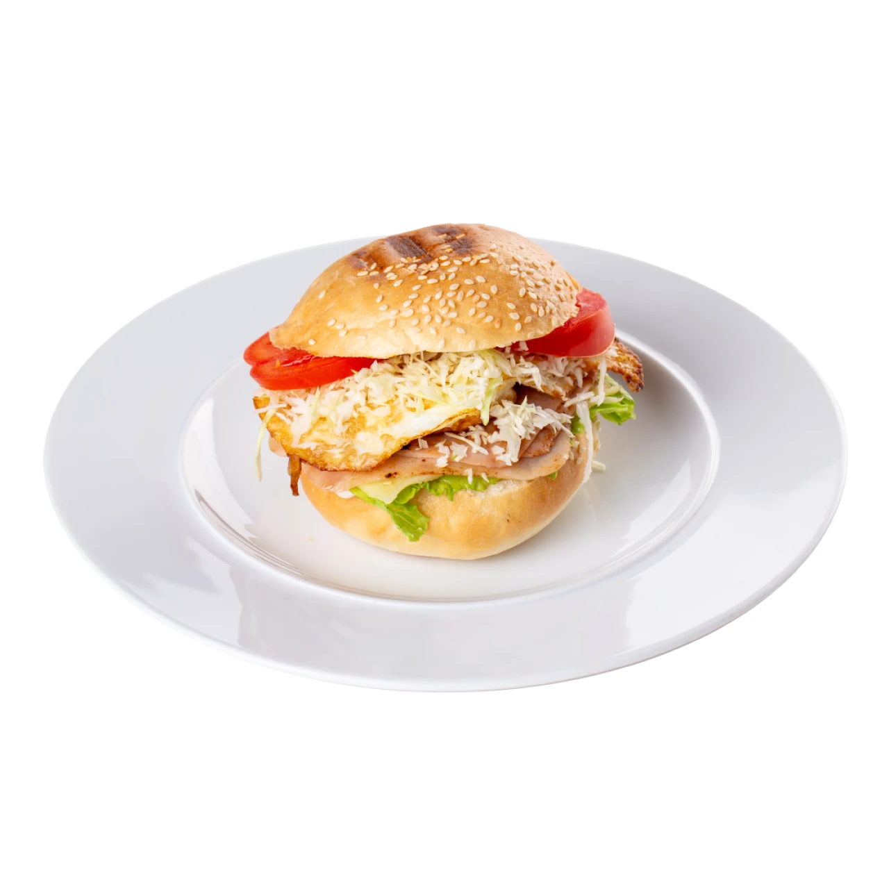 Préselt sonkás,sajtos és tükörtojásos szendvics