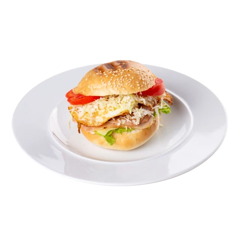 Sandviș cu șuncă,cașcaval și ouă ochiuri